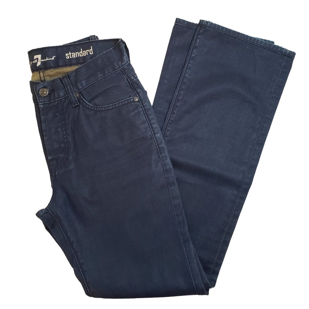 Seven For All Mankind Standard Men's Coated Denim Straight Jeans Size 28x32